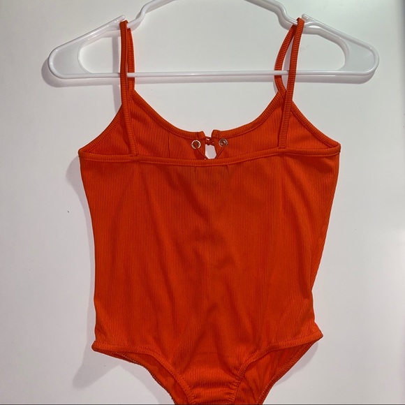 PRETTY LITTLE THING orange lace up bodysuit - Picture 3 of 4